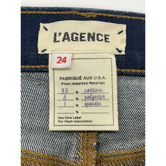 L'Agence Sada High Rise Crop Slim Jeans Lexington Dark Wash Size 24 - Picture 5 of 10